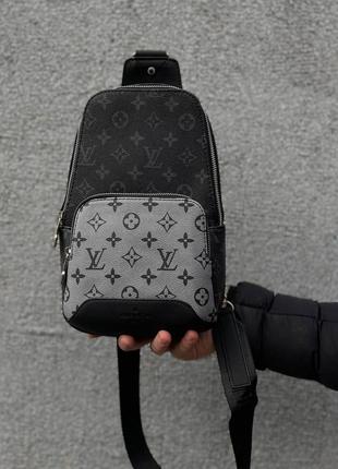 Чоловіча сумка louis vuitton avenue sling black grey