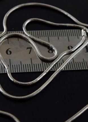Срібний ланцюг 6,20 гр,60 см, плетіння снейк  срібло 925 проба.