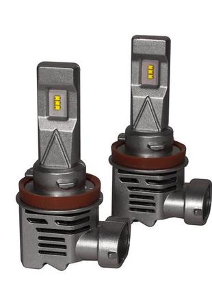 Комплект led ламп headlight m3 h11 (pgj19-2) 27w 9-32v 6000k з активним охолодженням