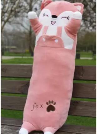 Мягкая игрушка подушка лис обнимашка  110 см, плюшевая игрушка лисичка очень мягкая и приятная на ощупь9 фото