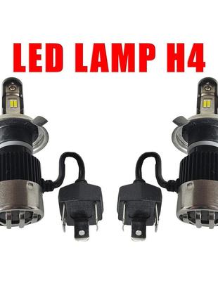 Светодиодные лэд лампы h4 для легковых и грузовых авто. led лампы h4 focus v 12-24v 32w 5700k 2900lm.
