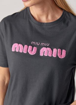 Женская футболка с надписью miu miu
