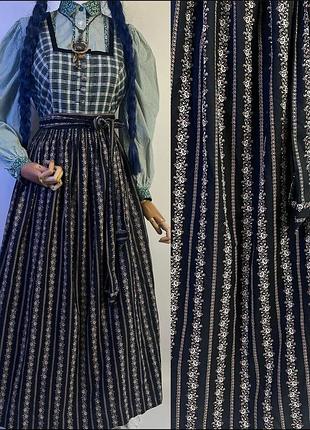 Вінтажний красивий бавовняний довгий в смужку квітковий фартух передник запасник в етно стилі до українського строю готика готичний стиль