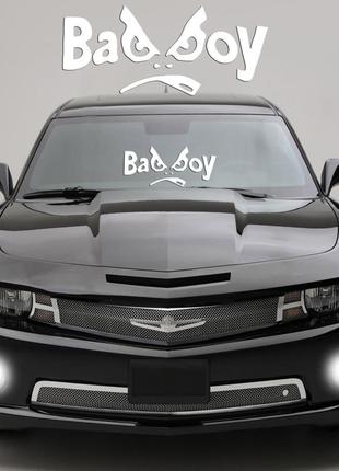 Наклейка на скло "bad boy" або будь напис під замовлення. наклейки на скло авто, на кузов, куди завгодно