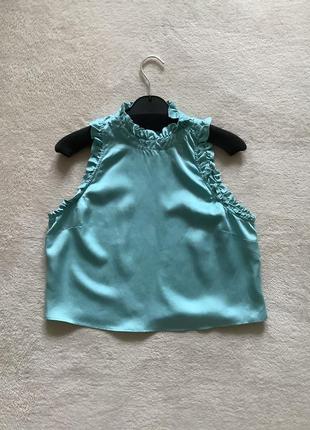 Летний топ бирюза 100% шелк reiss p.402 фото