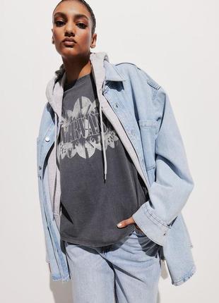 Хлопковая футболка с принтом nirvana от h&m 1206628009
