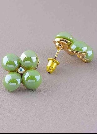 Сережки 'fashion' з перлинами (майорка) 💚💚💚