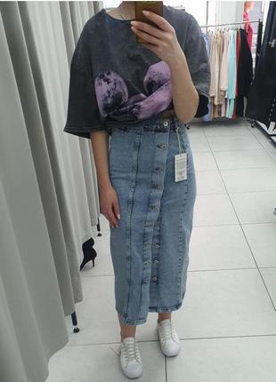 Стильная длинная джинсовая юбка, размер с, новая