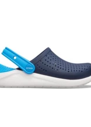 Кроксы crocs literide clog navy white 205964