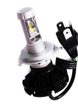 Комплект led ламп alllight x3 h4 50 w 6000 k 6000 lm з радіатором і світлофільтрами (3000k/8000k)