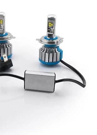 Цоколь h4 комплект led ламп turboled t1 h4 6000k 9-32v радиатор с вентилятором (диод cree)
