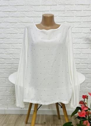 Блузка блуза белая длинный рукав р 48-50
