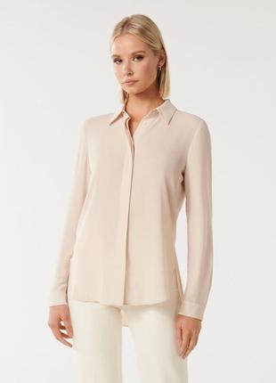 Бежева жіноча сорочка new collection, шифонова блуза італія