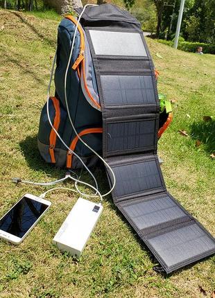 Портативная солнечная панель 30 вт micro usb, type-c, lightning usb