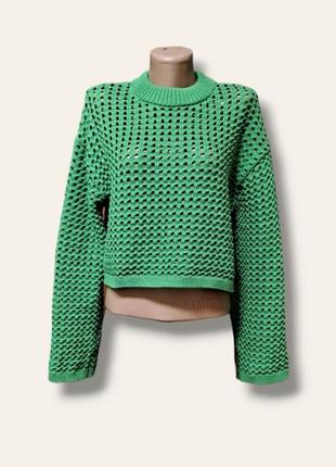 Вкорочений зелений джемпер кофта светр