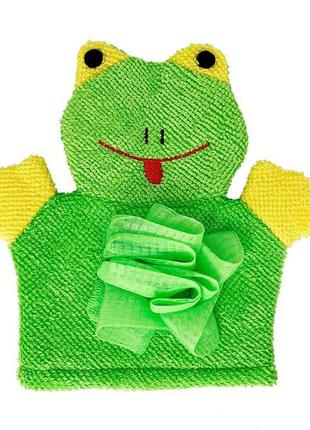 Мочалка-рукавичка для купання малюків mgz-0911(green) жабка