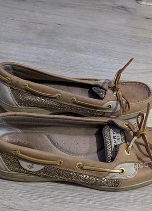 Шкіряні топ сайдери sperry 42 на широку ногу