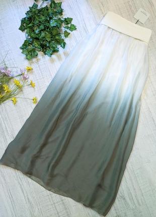 Длинная юбка макси женская натуральная с шелком омбре