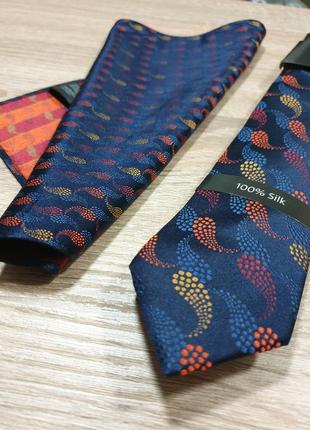 C&a - набір краватка + хустка + метелик чоловіча мужской галстук сині2 фото