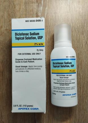 Diclofenac 2% sodium topical solution, usp - діклофенак для зняття запальних процесів м'язів та болю в суглобах