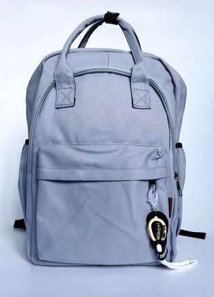Женский рюкзак черный серый синий молодежный текстильный качественный для девочки подростковый1 фото