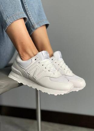 Розкішні жіночі кросівки у стилі new balance 574 white білі