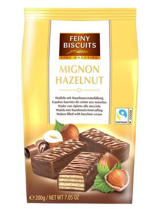 Вафлі з горіховим кремом feiny biscuits mignon hazelnut 200 г (9002859073199)