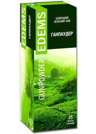Чай зелений edems ганпаудер 50 г 25 пакетиків (4820149489315)