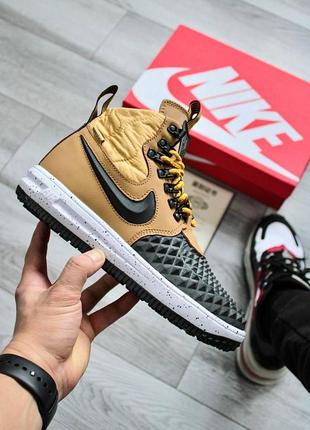 Женские кроссовки  nike lunar force 1 duckboot black beige