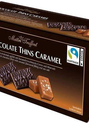 Конфеты maitre truffout chocolate thins caramel 200 г (9002859117411)