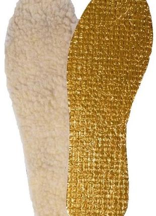 Устілки для взуття хутряні із золотою фольгою 46 розмір (74603)