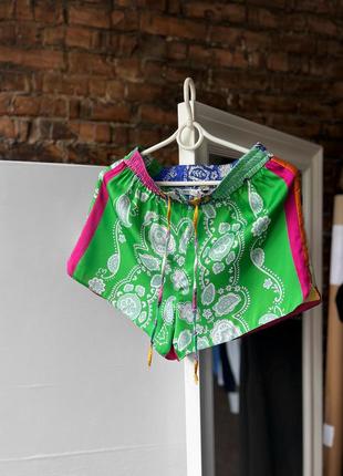 Zara women's bandana printed lightweight multicolor shorts женские шорты