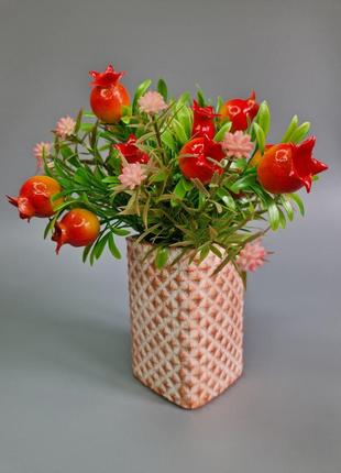 Кашпо під штучні квіти гіпсова ваза для квітів органайзер інтер'єрний декор ручна робота вазон1 фото