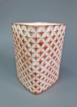 Кашпо под искусственные цветы гипсовая ваза для цветов органайзер интерьерный декор ручная работа вазон2 фото