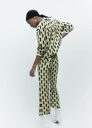 Блуза рубашка с геометрическим принтом