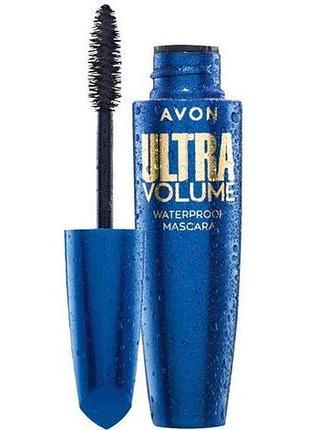 Водостойкая тушь для ресниц avon ультраобъем чернее черного 10 мл (73161)