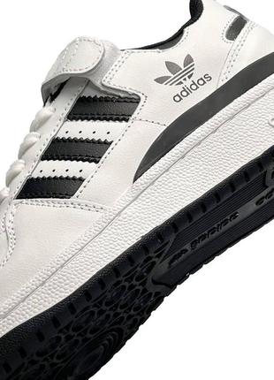 Кроссовки женские adidas forum low white black new8 фото