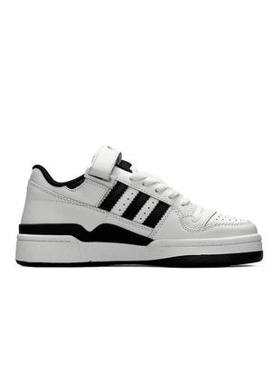 Кроссовки женские adidas forum low white black new2 фото