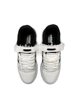 Кроссовки женские adidas forum low white black new5 фото