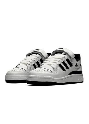 Кроссовки женские adidas forum low white black new6 фото