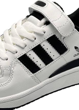 Кроссовки женские adidas forum low white black new7 фото