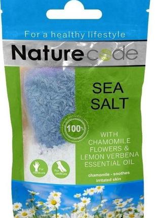 Соль морская для ванны nature code с цветами ромашки и эфирным маслом лимонной вербены 100 г (4820205302121)