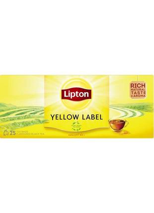 Чай lipton yellow label чорний у пакетиках 25 штук (8717163825976)