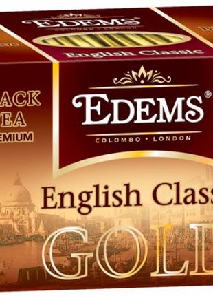 Чай черный edems английский классический gold 50 г 25 пакетиков (4820149488707)