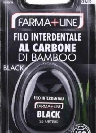 Зубна нитка farma+line з бамбуковим вугіллям 25 м (8021723051164)