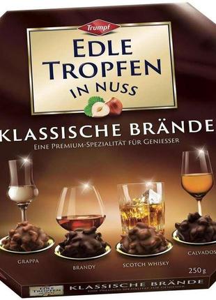 Шоколадні цукерки trumpf edle tropfen in nuss klassische brande 250 г (4000607790706)