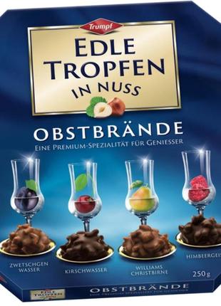 Шоколадні цукерки trumpf edle tropfen in nuss obstbrande 250 г (4000607432804)