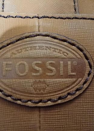 Кожаная сумка портфель fossil vintage authentiс saffiano (саф'яно)