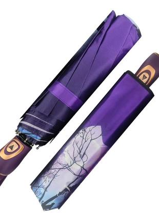 Женский зонт полуавтомат с изображением города и черной кошки от frei regen,...