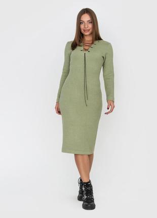 Платье "мирабель" (оливковый)1 фото